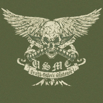 Vintage USMC Skull Tee olive